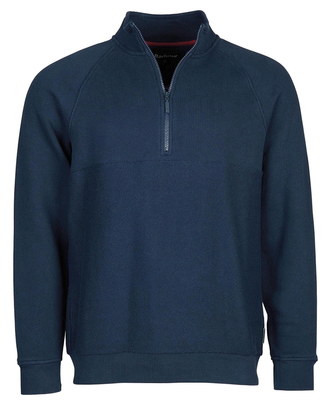 Barbour Wear Half Zip Férfi Pulóverek Sötétkék | 410659-WLQ