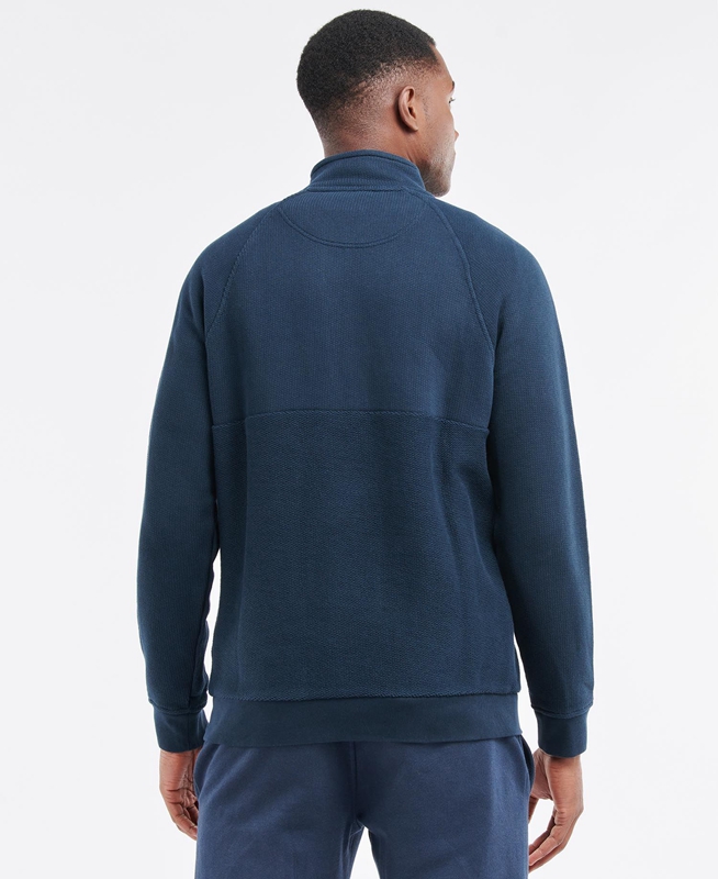 Barbour Wear Half Zip Férfi Pulóverek Sötétkék | 410659-WLQ