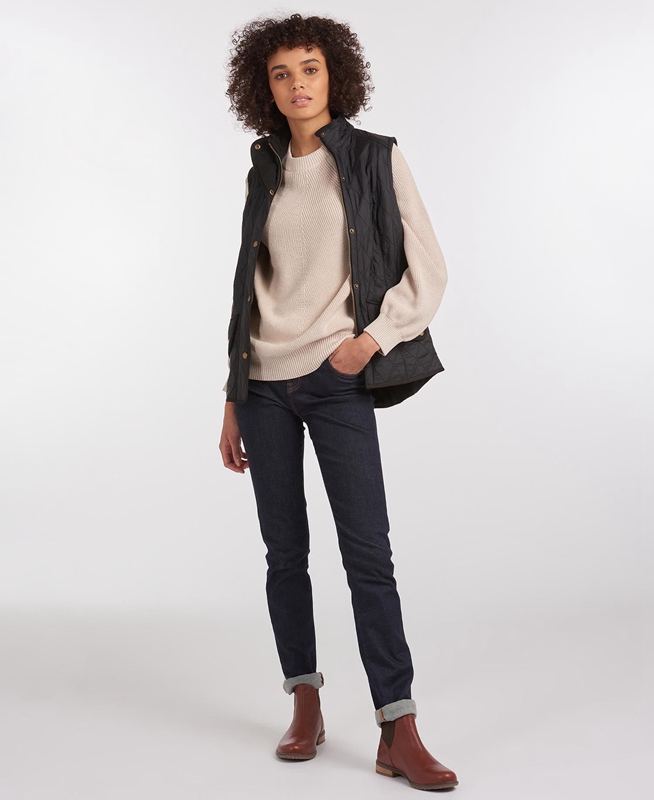 Barbour Weste Cavalry Női Mellény Fekete | 506294-CXH