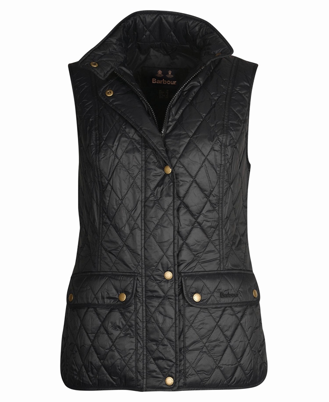 Barbour Weste Otterburn Női Mellény Fekete | 659830-UAJ