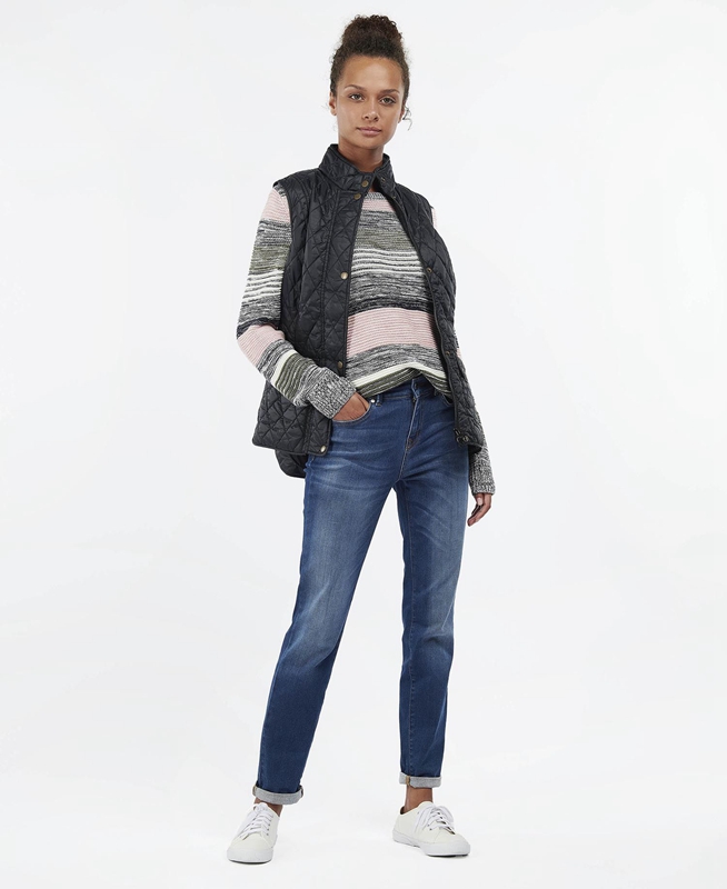 Barbour Weste Otterburn Női Mellény Fekete | 659830-UAJ