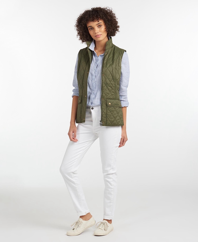 Barbour Weste Otterburn Női Mellény Olivazöld | 396278-MGT