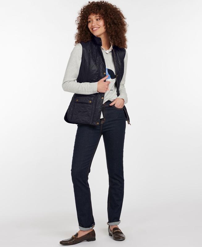 Barbour Weste Wray Női Mellény Fekete | 251390-VEB