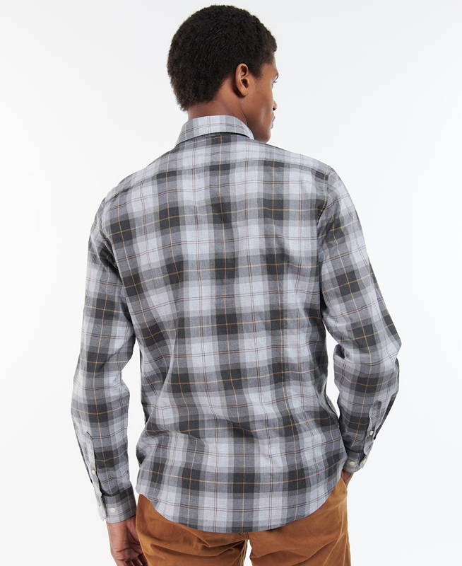 Barbour Wetheram Tailored Férfi Ingek Szürke | 409516-MTJ