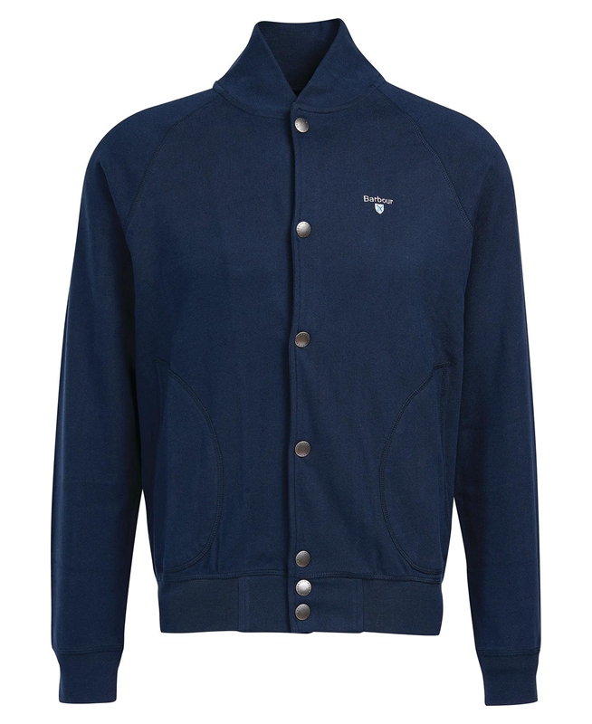 Barbour Whitewell Button Thru Férfi Pulóverek Kék | 531982-NVG