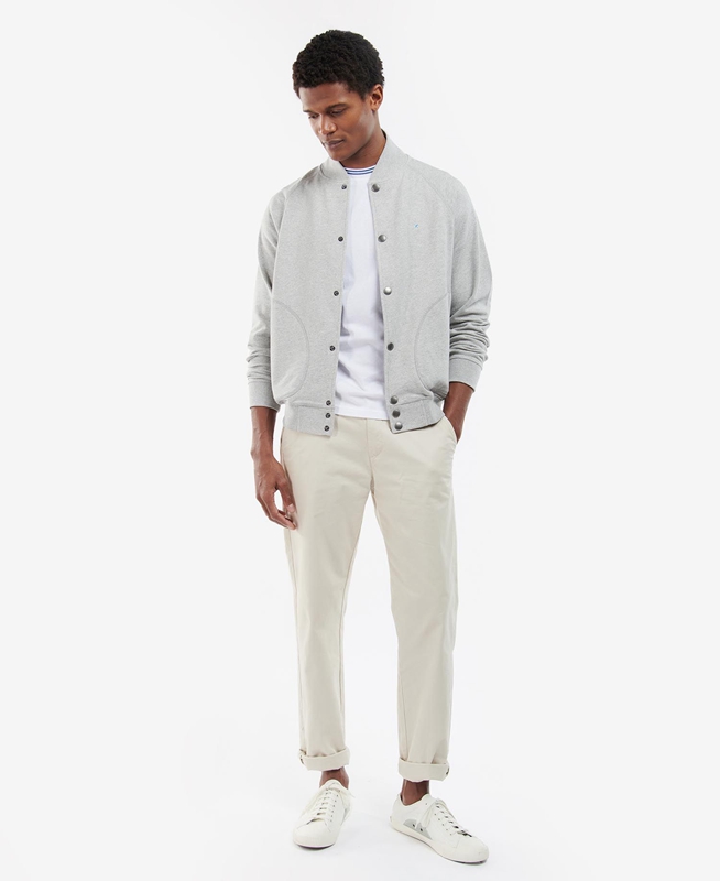 Barbour Whitewell Button Thru Férfi Pulóverek Szürke | 640529-SWJ