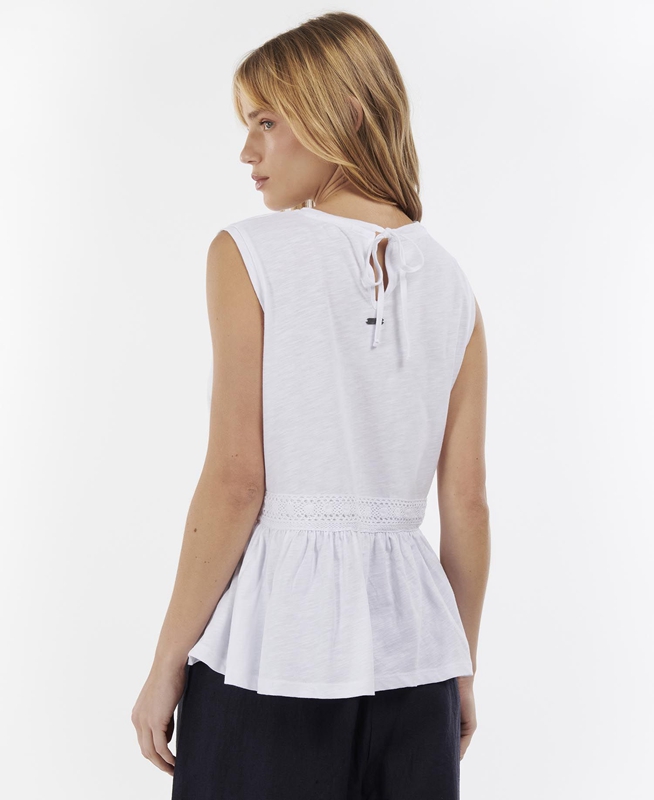 Barbour Willow Top Női Póló Fehér | 574913-AXO
