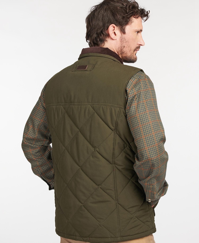 Barbour Winterdale Férfi Mellény Olivazöld | 298150-GWC