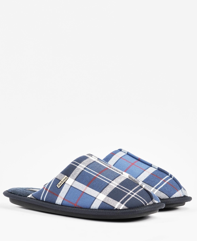 Barbour Young Férfi Papucs Kék | 346078-ENJ