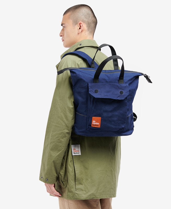 Barbour x Ally Capellino Ben Backpack Férfi Táska Sötétkék | 157623-XWJ