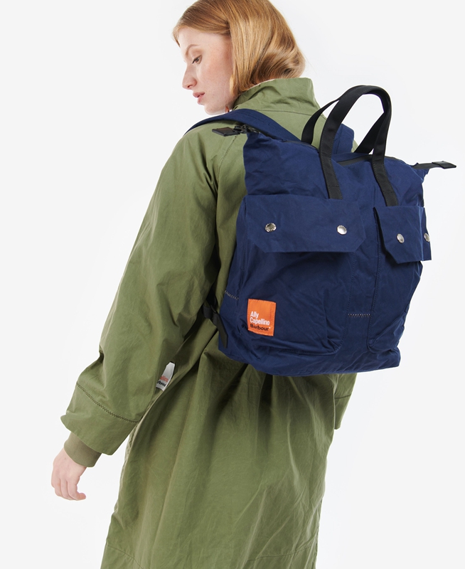 Barbour x Ally Capellino Ben Backpack Férfi Táska Sötétkék | 157623-XWJ