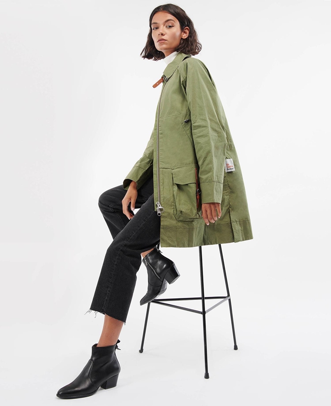 Barbour x Ally Capellino Step Női Alkalmi Dzsekik Zöld | 734590-AHB